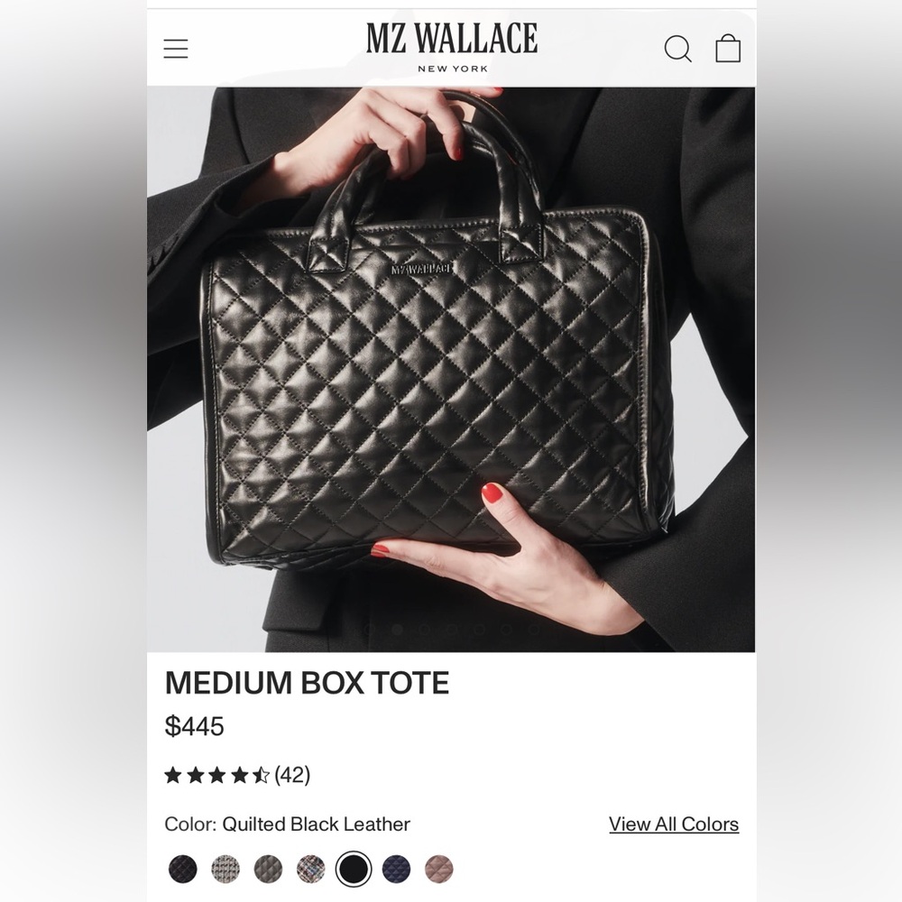 MZ Wallace Black leather medium box tote !!!!